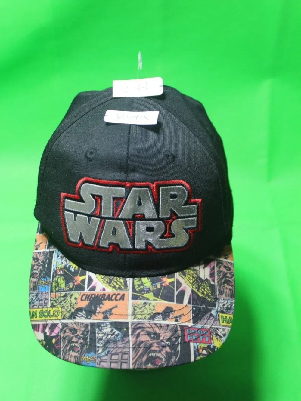 Youth Size Black Star Wars Logo Comic Flat Bill Snapback Baseball Hat (U44)